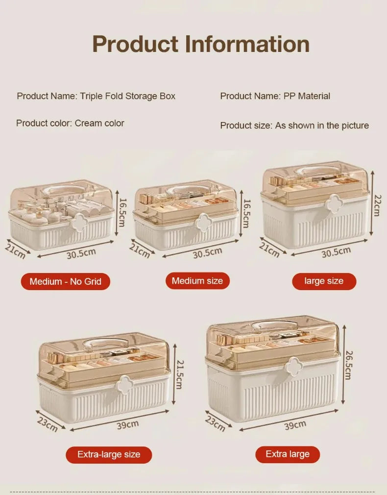 Large Capacity Makeup Storage Organizer Dust-proof Skincare Storage Box for Lipstick Eyeshadow Cosmetic Medicine Organizer