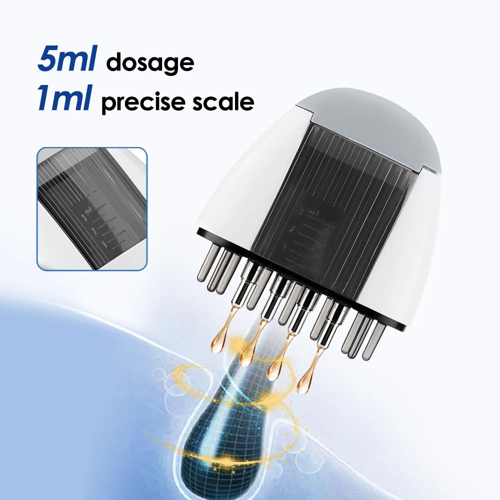 Red Light Therapy Hair Growth Massage Comb Electric Vibration Head Massager Scalp Massage Brush Hair Oil Liquid Applicator