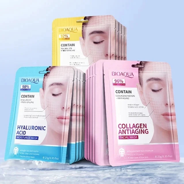 20Pcs Face Mask Sets Fresh Fruit Face Care Sheet Masks Hydrating Anti-aging Oil Control Acne Treatment Facial Mask Skin Care Set