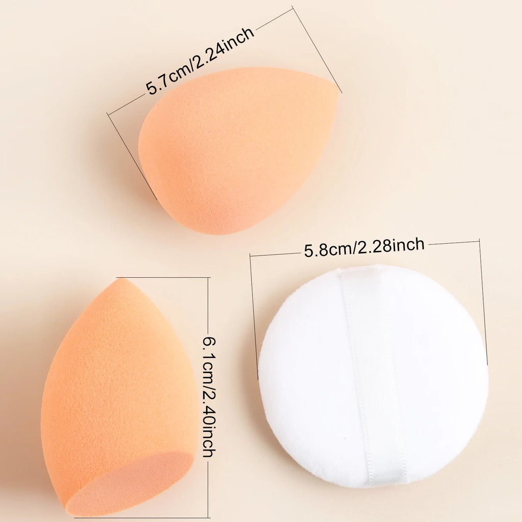 15pcs professional makeup brush set - classic everyday including 2pcs bevel and water drop beauty egg, 1 powder puff beauty tool