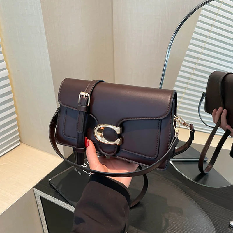 Niche Luxury Solid-Color Tote Bag 2026 New Arrival Fashionable Vintage Versatile Minimalist Crossbody Square Bag